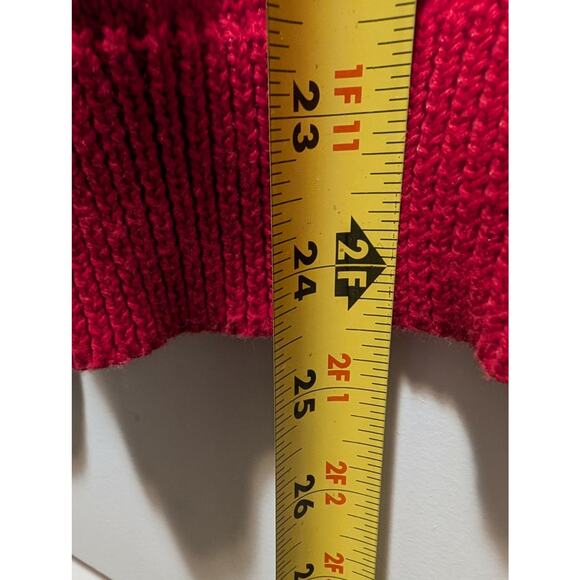 VTG The Eagles Eye Ugly Red Christmas Sweater Turtleneck Size S Beaded Holiday - Picture 11 of 11